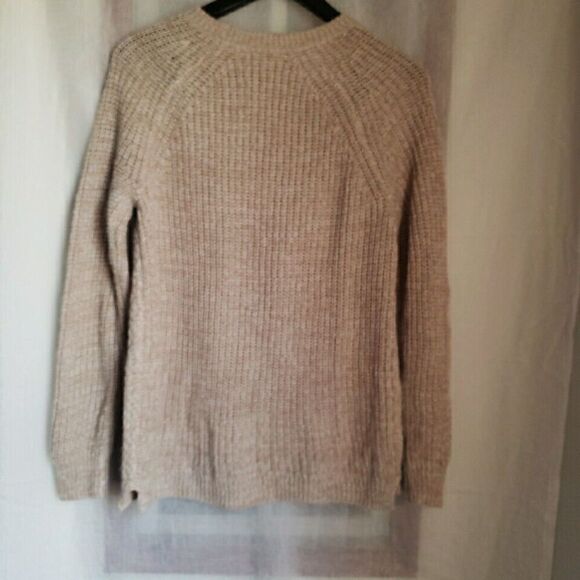 Faded Glory Sweater Size L Ivory Cable Knit Pullover Oatmeal Marl Cotton Blend - Picture 8 of 10